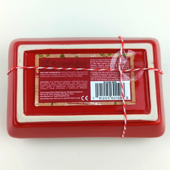 Pink Sky Cinnamon Spice Bar Soap & Soap Dish Holiday Set - Picture 2 of 2